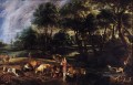 paysage avec des vaches et des oiseaux sauvages Peter Paul Rubens